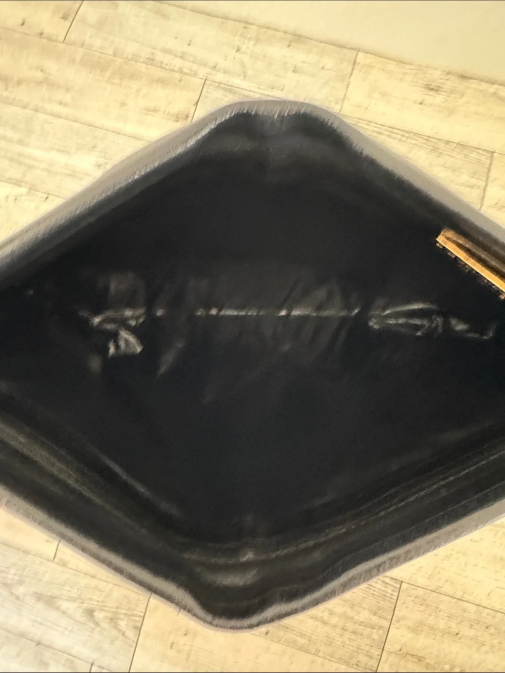 Vintage Mario Valentino Black Leather Logo Embossed Clutch